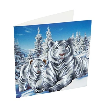 Image of CRYSTAL ART CCK A8: Snowy White Tigers Card Kit