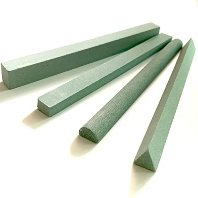 Image of Flushbay Piece Sharpening Stone Set Assorted Shapes Chisel Kit Wood Carving Knife Sharpener Tool Stones Polishing (Green)