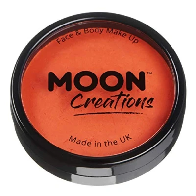 Image of Moon Creations Pro Face &amp; Body Makeup Dark Orange 36g Professional Colour Paint Cake Pots For Painting Kids, Adults, Fancy Dress, Festivals, Halloween
