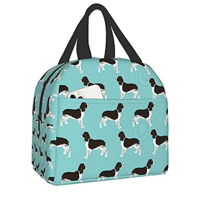 Image of Lunch Bag Springer Spaniel Dog Tote Boxes Reusable Insulated Cooler Water Resistant Thermal Meal Snack