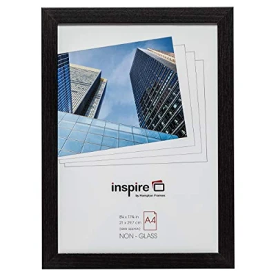 Image of Hampton Frames SORBONNE A4 (21x30cm) Black Picture Poster Photo Frame Plexi (Non Glass) SOR2130BLK