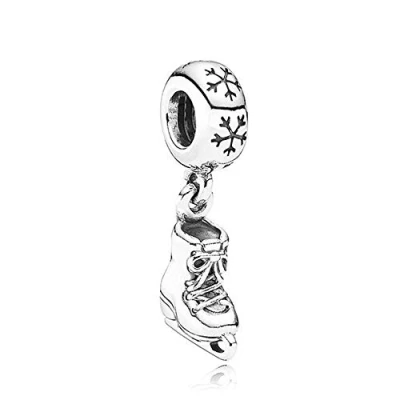 Image of ZHANGCHEN 925 Sterling Silver Bead Ice Skate Dangle Charm Fit Fashion Women Pandora Bracelet Bangle Gift DIY Jewelry