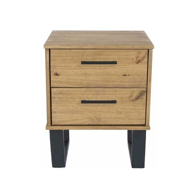 Image of Ace &amp; K Tocos Pine 2 Drawer Bedside Cabinet