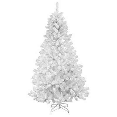 Image of SHATCHI Alaskan Pine Black/Green/White Christmas Bushy Looking Artificial Tree with Metal Stand Xmas Home Décor, PVC, 4Ft/120CM