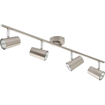Image of LITECRAFT Chobham Spotlight Bar Adjustable GU10 Ceiling 4 Light Satin Nickel