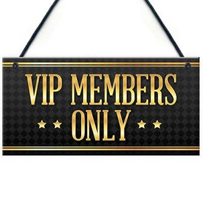 Image of RED OCEAN VIP MEMBERS ONLY Home Bar Sign BBQ Beer Garden Pub Man Cave Plaque Dad Shed