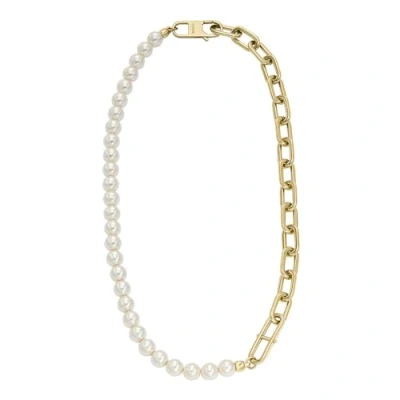 Image of Fossil JF04727710 Women&#039;s Necklace Heritage Gold Stainless Steel, Length: 460mm, Width: 11.8mm, No Gemstone