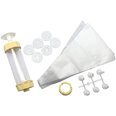 Image of Zenker 15285 Decorating Set, Piping Bag, nozzles, Pastry Press, Plastic, White
