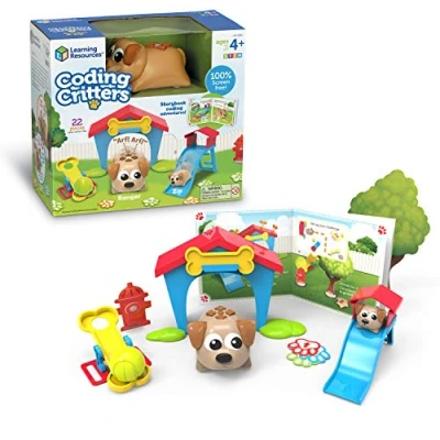 Image of Learning Resources LER3080 Critters: Ranger &amp; Zip, Along with Your New Playful Story Book Adventure, Endless Coding Challenges Interactive Playset, Feed, Pet and Make Friends