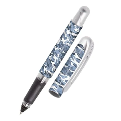 Image of ONLINE ergonomic rollerball pen Camouflage for school &amp; college soft grip part left and right handed standard ink cartridges, refillable pens beginners, pupils, students