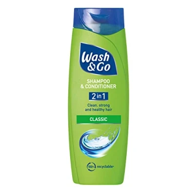 Image of Wash &amp; Go 2 In 1 Classic Shampoo and Conditioner, 400 ml (Pack of 6)