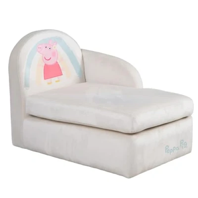 Image of roba Children&#039;s Sofa Peppa Pig in Lounge Style Kids&#039; Couch with armrest for Girls &amp; Boys from 18 Months Load Capacity up to 80 kg Beige/Pink