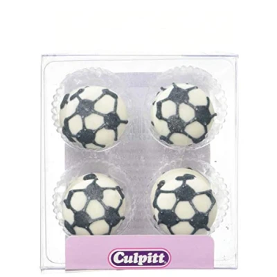 Image of Culpitt Football Sugar Pipings Edible Cake Decorations Pack of 12