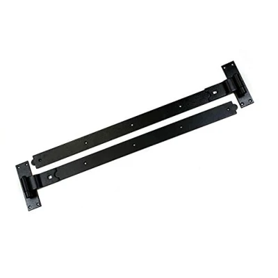 Image of Merriway BH06855 (2 Pcs) Gate Hinges Heavy Duty Hook and Band Cranked Necked Black 600mm (24 Inch) Pack of 2 Pieces