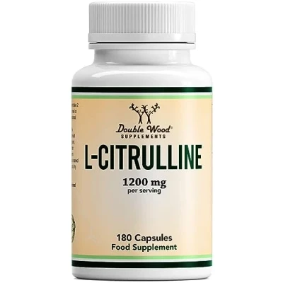 Image of Double Wood L Citrulline 180 Capsules 1200mg per Serving Nitric Oxide Supplement Non GMO &amp; Gluten Free Manufactured in The UK