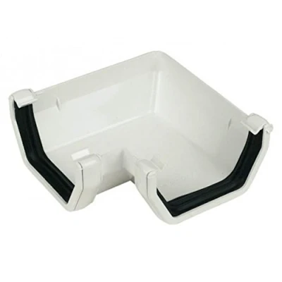 Image of FLOPLAST 114mm Square Gutter 90 Degree Angle White