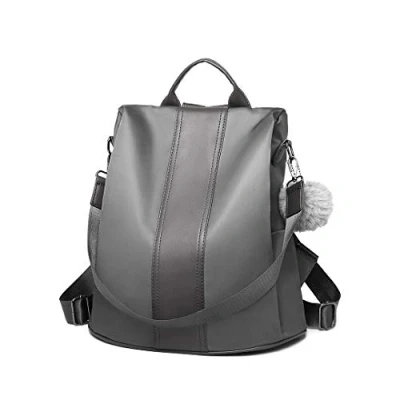 Image of Miss Lulu Women&#039;s Small Backpack Travel Rucksuck in Nylon, Suitable for School Camping Cylce Outdoor (Grey)