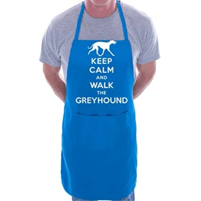 Image of Print4U Dog Lover Keep Calm Greyhound BBQ Cooking Funny Novelty Apron Blue