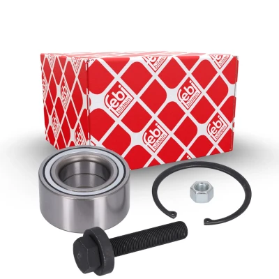 Image of 6M211A047AA, 95VW1A047AA Wheel Bearing kit FEBI BILSTEIN 19920 with motor shaft screw nut, retaining ring 80mm Angular Ball