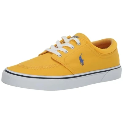 Image of Polo Ralph Lauren Men&#039;s Faxon X Sneaker, Yellow/Royal, 7 UK