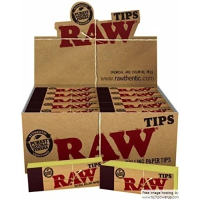 Image of 2 x RAW Rolling Paper Tips BOX OF 50 packs ROACHES FULL BOOKLETS