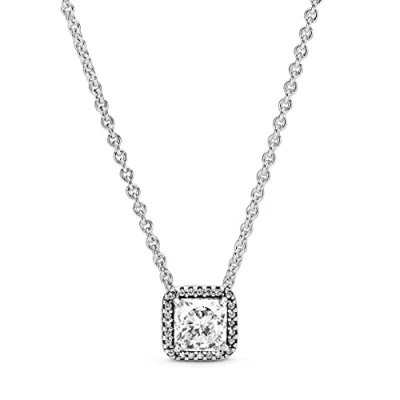 Image of PANDORA Moments Women&#039;s Sterling Silver Two Sparkling Hearts Cubic Zirconia Ring, Size 48, No Box