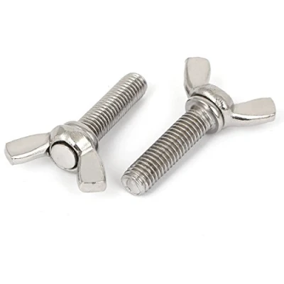 Image of sourcingmap M8 x 30mm Male Thread 304 Stainless Steel Butterfly Wing Screws Bolts 2 Pcs