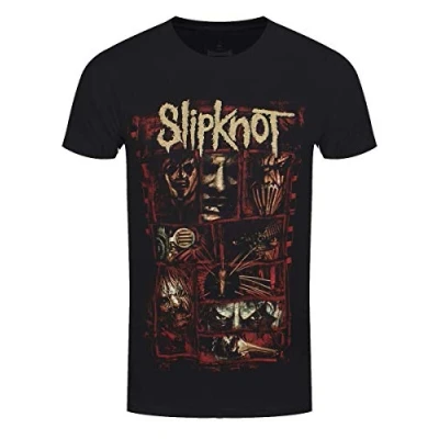 Image of Band Monkey Slipknot Unisex T Shirt Sketch Boxes (Back Print)