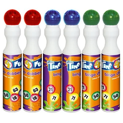 Image of 6 x 43ml Large Bingo Dabbers (Red, Green, Blue)