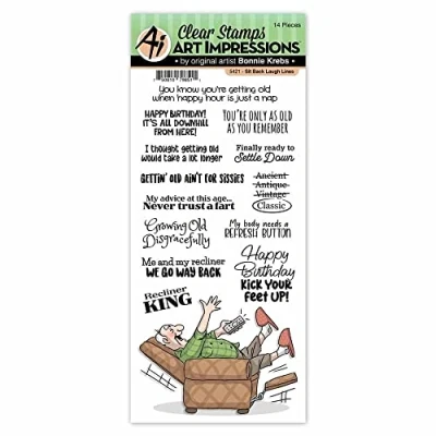 Image of Art Impressions Laugh Lines Clear Stamp Sit Back