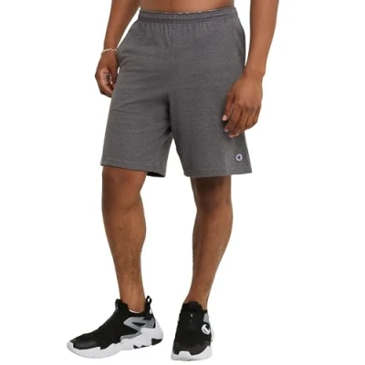 Image of Champion Men&#039;s Jersey Short with Pockets Shorts, Granite Heather, M