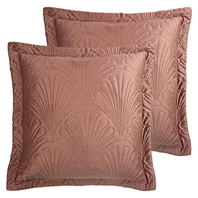Image of Paoletti Palmeria Polyester Filled Cushions (Twin Pack), Blush, 60 x 60cm