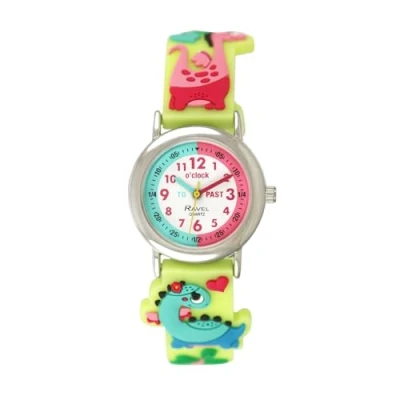 Image of Ravel Children&#039;s Girly Green Dinosaur Time Teacher Watch Analogue Quartz R1513.94