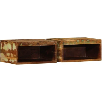 Image of vidaXL Wall mounted TV Cabinets 2 pcs Solid Wood Reclaimed