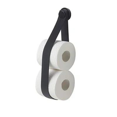 Image of Tiger Urban Toilet Roll Holder, Stainless Steel, Black, 5 x 38 2.9 cm
