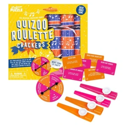 Image of Professor Puzzle FSC Mix Christmas Crackers Kazoo Game 6 x 12 inch Quizoo Roulette