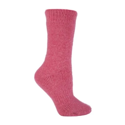 Image of HEAT HOLDERS Ladies Thick Winter Warm 2.7 TOG Short Cosy Thermal Wool Rich Socks (4 8 uk, Pink (S.Wool))