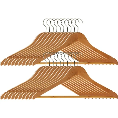 Image of Wooden Clothes Hangers Set of 20 Premier Housewares