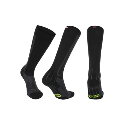 Image of DANISH ENDURANCE Graduated Compression Socks, 21 26mmHg, Flight Running, Women &amp; Men, Black/Grey, 9 12