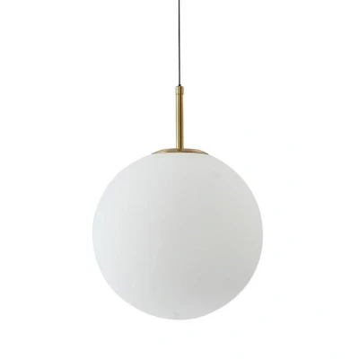 Image of Lucande LED pendant light Joran, 1 bulb, white, glass