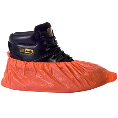 Image of Disposable Shoe Covers Blue Plastic Waterproof Overshoes Foot Covering Protectors Cleaning Accessories Carpets/Floors for Indoor/Outdoor Use (200, Red)