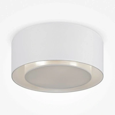 Image of Maytoni Bergamo Modern 3 Light Cylindrical Ceiling White, Transparent and White Shade, E27