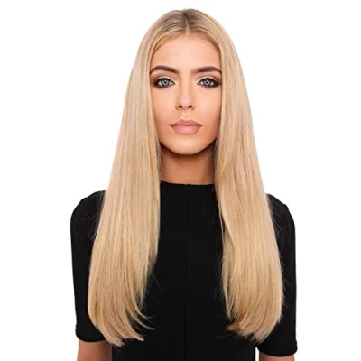 Image of Lullabellz Thick Straight Clip In Hair Extensions, 18 Inch Length, Light Blonde