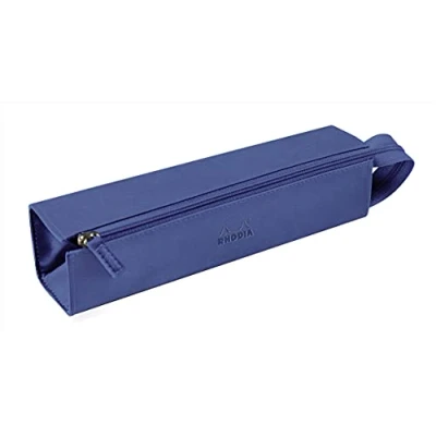 Image of RHODIA 319018C pencil case Rhodiarama Saphir 23x5x5 cm Flat opening for use as a box Faux leather Storage pens, pencils, markers, small supplies