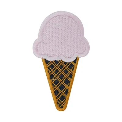Image of Pink Ice Cream Iron On Patch Cone Embroidery Patch, ironable Ball Badges Finally Home