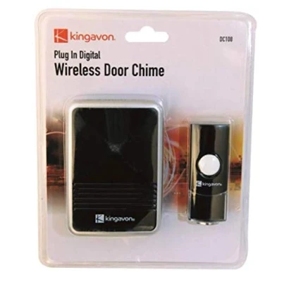 Image of Marco Paul Plug in Digital Wireless Door Chime Black 80m Range with Push Button Transmitter 36 Melodies Battery Operated Home Bell