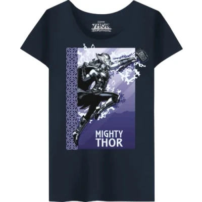 Image of Marvel Women&#039;s Wotlatmts009 T Shirt, Navy Blue, XXL