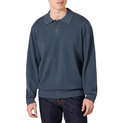Image of Amazon Essentials Men&#039;s Relaxed Fit Knitted Polo Jumper, Navy, S