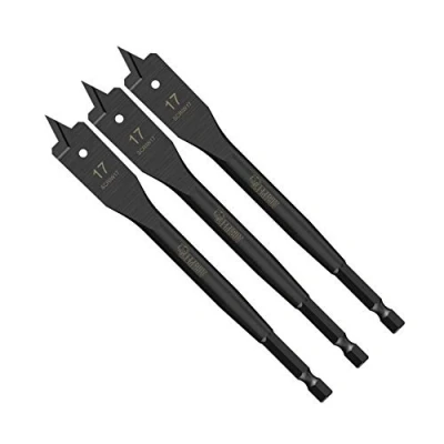 Image of 3 x SabreCut SCRIW17_3 17mm 152mm Impact Rated Flat Wood Spade Bits Compatible with Bosch Dewalt Makita Milwaukee and Many Others