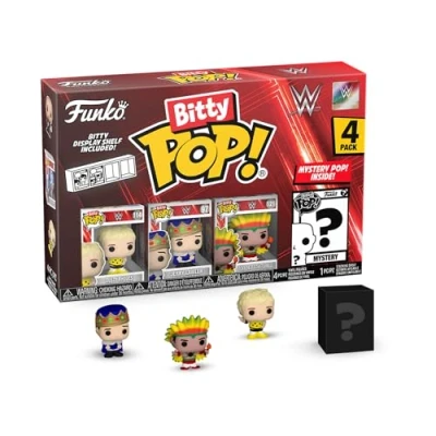 Image of Funko Bitty POP!: WWE Dusty Rhodes, Pop! Jerry Lawler®, Ric Flair, and a mystery figure 0.9 Inch (2.2 Cm) Collectable Gift Idea Cake Topper